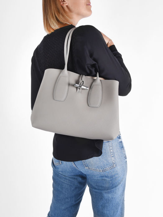 Longchamp Roseau Schoudertas Grijs